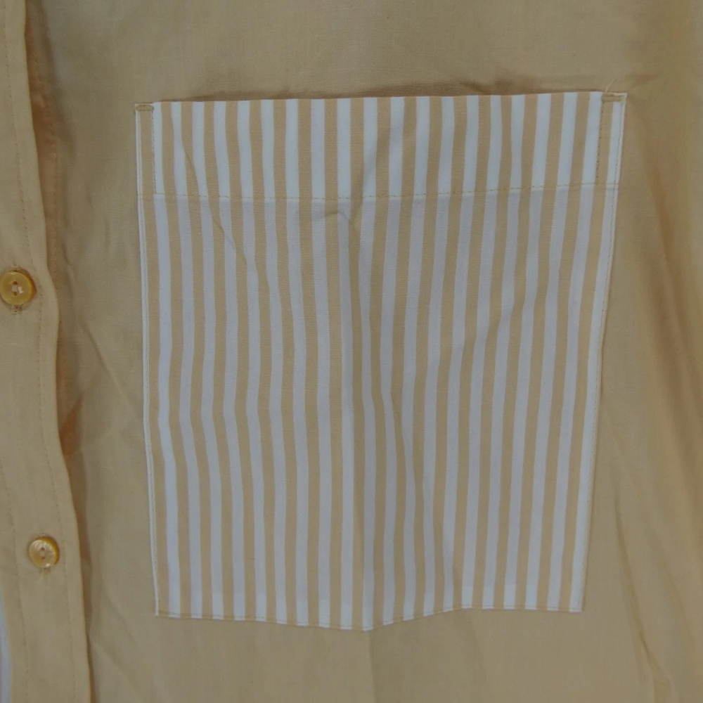 Oversized Poplin Button-Up Colorblock Stripe - Picture 2 of 6